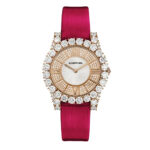 Roberto Era Watch With Red Silk Leather Strap Crystal 32mm