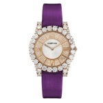 Roberto Era Watch With Purple Silk Leather Strap Crystal 32mm