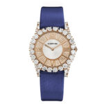 Roberto Era Watch With Navy Silk Leather Strap Crystal 32mm