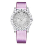 Roberto Era Watch With Pink Silk Leather Strap Crystal 32mm