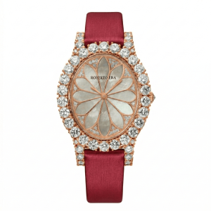 Roberto Era Watch Oval Silk Leather Strap Crystal 33mm – RE2202B