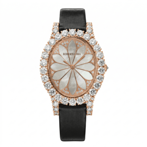 Roberto Era Watch Oval Silk Leather Strap Crystal 33mm – RE2204