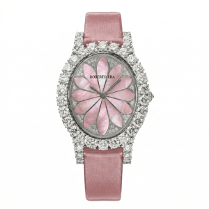 Roberto Era Watch Oval Silk Leather Strap Crystal 33mm – RE2205