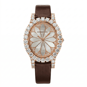 Roberto Era Watch Oval Silk Leather Strap Crystal 33mm – RE2206