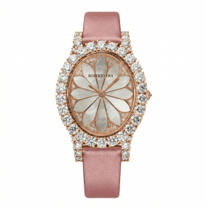 Roberto Era Watch Oval Silk Leather Strap Crystal 33mm – RE2208